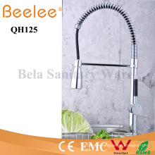 China Sanitary Ware Pull-Down Spray Cold and Hot Water Chromed Brass Spring Kitchen Faucet